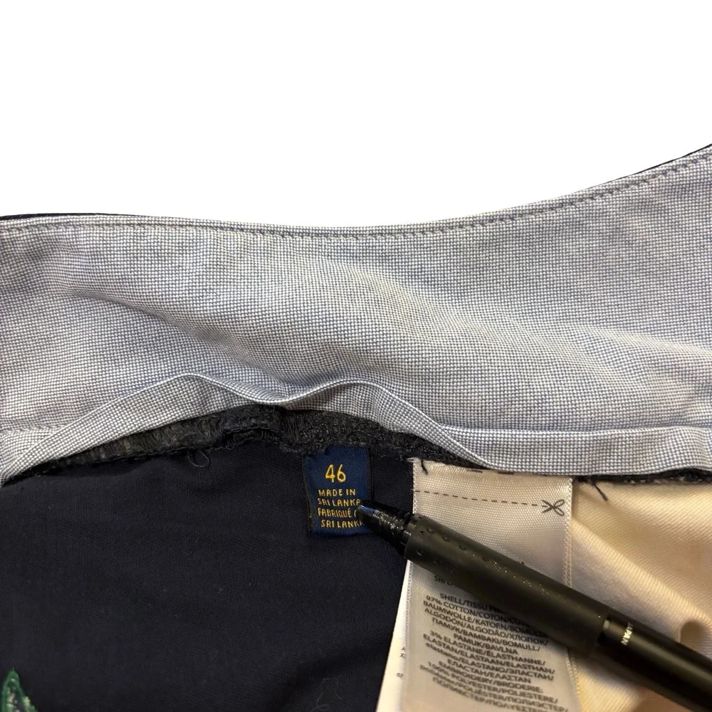 Polo Ralph Lauren Mens 46 Navy Blue Nautical Knot Embroidered Chino Shorts